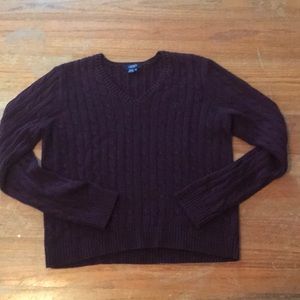 Chaps EUC XL ladies Plum V-neck longsleeve sweater